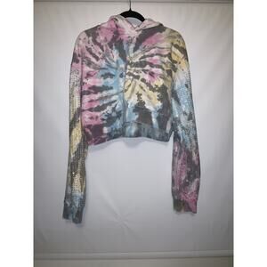 Frankie B. Los Angeles Hooded Jacket Multi Color Rhinestones size Medium